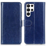For Samsung Galaxy S23 Ultra Phone Stand Case Crazy Horse Texture PU Leather Full Protection Wallet Cover
