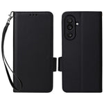 Til Samsung Galaxy F56 5G / M56 5G etui med håndledsrem Litchi-tekstur PU-læderpung telefoncover
