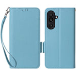 Til Samsung Galaxy F56 5G / M56 5G etui med håndledsrem Litchi-tekstur PU-læderpung telefoncover