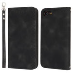 For iPhone SE (2022)  /  (2020)  /  8  /  7 Stand Case Magnetic Closure Skin Touch Leather Flip Phone Cover with Wallet