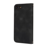 For iPhone SE (2022)  /  (2020)  /  8  /  7 Stand Case Magnetic Closure Skin Touch Leather Flip Phone Cover with Wallet