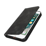 For iPhone SE (2022)  /  (2020)  /  8  /  7 Stand Case Magnetic Closure Skin Touch Leather Flip Phone Cover with Wallet