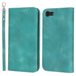 For iPhone SE (2022)  /  (2020)  /  8  /  7 Stand Case Magnetic Closure Skin Touch Leather Flip Phone Cover with Wallet