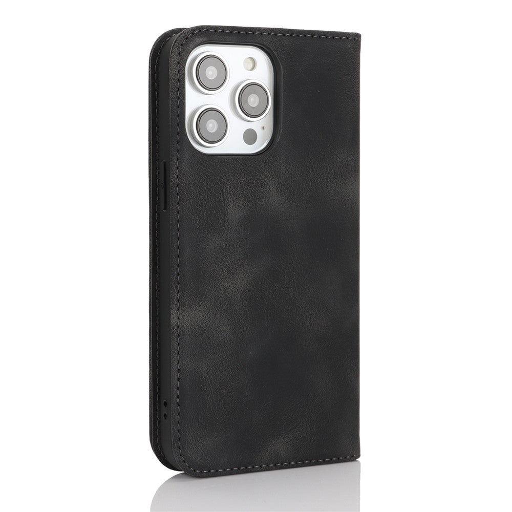 Stand Case for iPhone 13 Pro Max / 12 Pro Max Magnetic Closure Skin Touch Leather Flip Phone Cover with Wallet