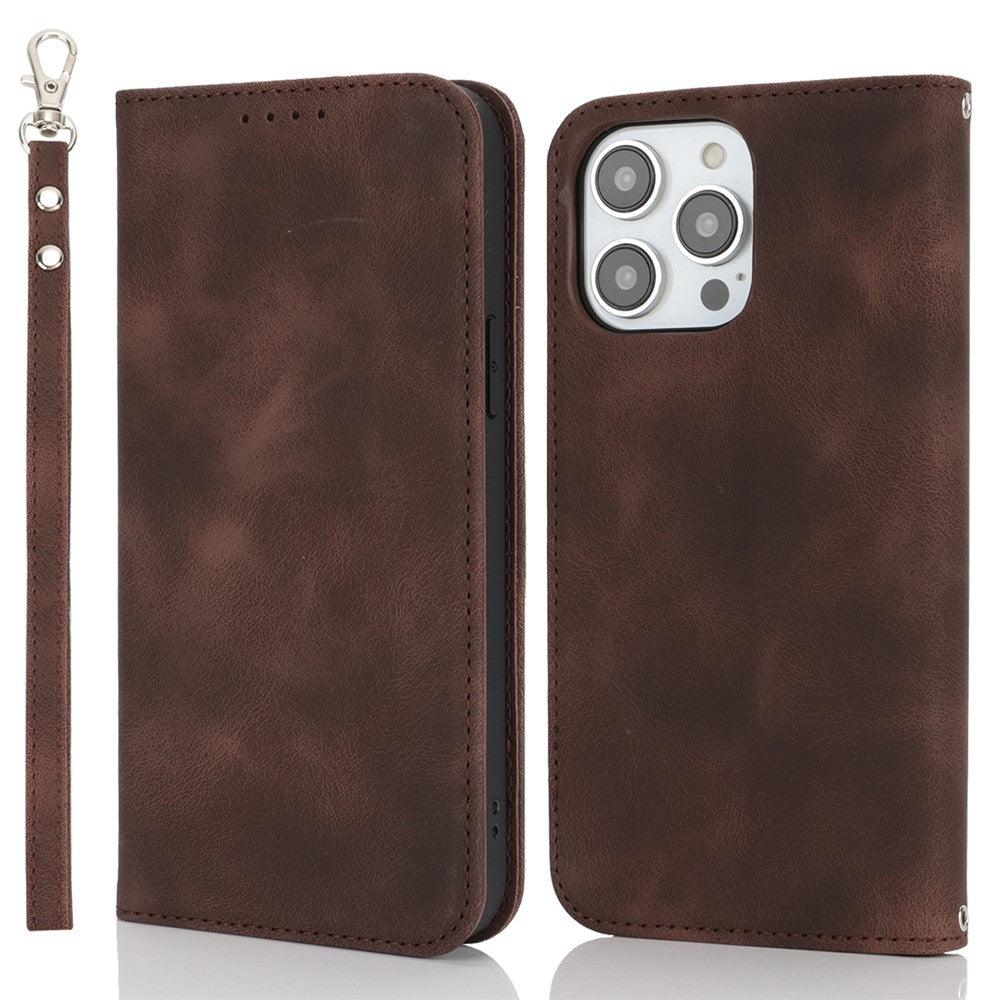 Stand Case for iPhone 13 Pro Max / 12 Pro Max Magnetic Closure Skin Touch Leather Flip Phone Cover with Wallet