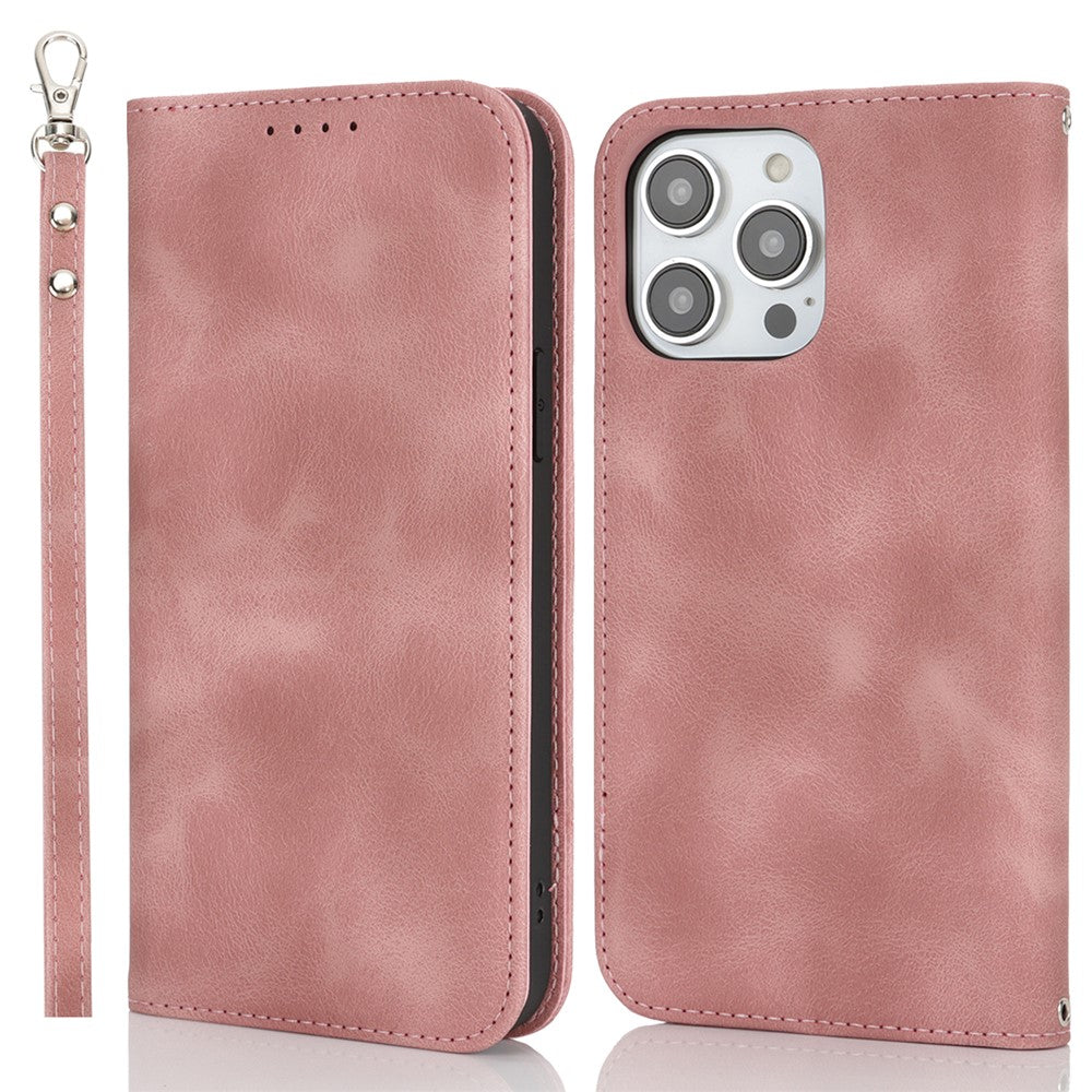 Stand Case for iPhone 13 Pro Max / 12 Pro Max Magnetic Closure Skin Touch Leather Flip Phone Cover with Wallet