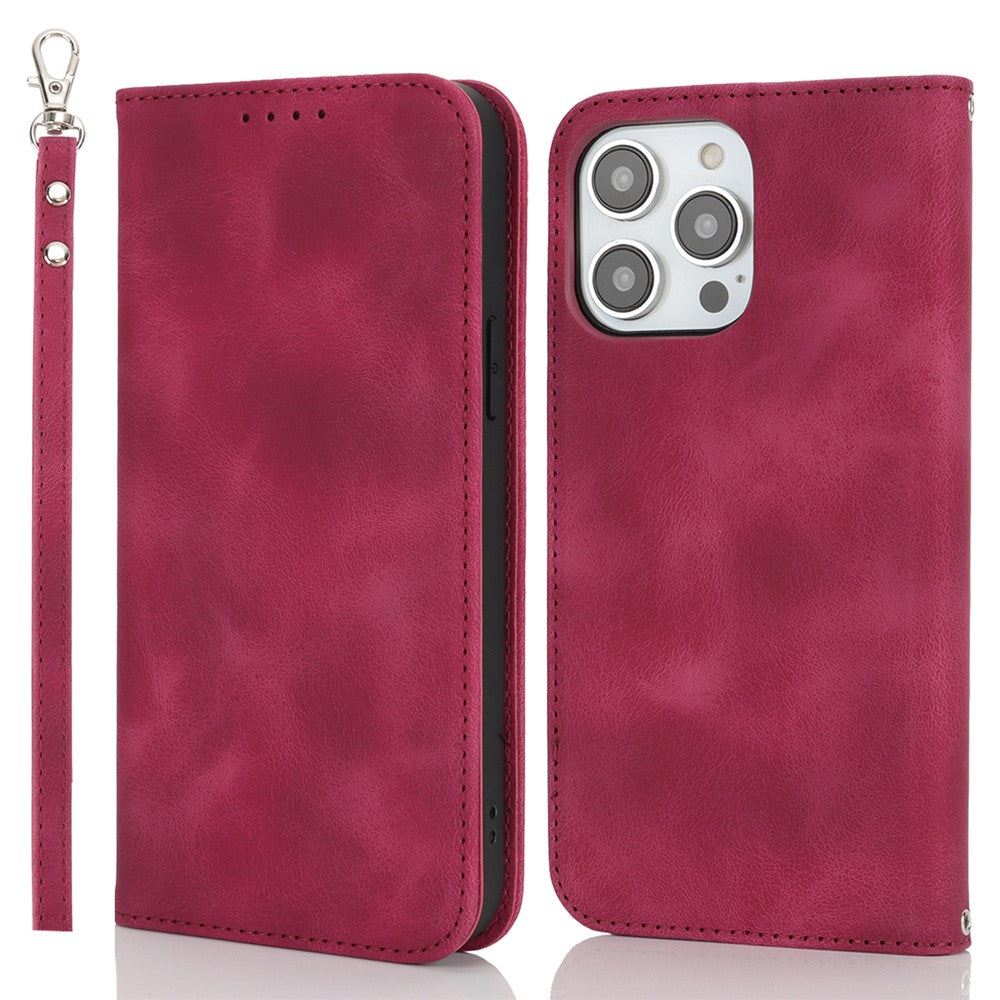 Stand Case for iPhone 13 Pro Max / 12 Pro Max Magnetic Closure Skin Touch Leather Flip Phone Cover with Wallet