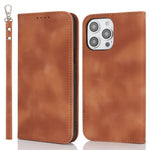 Stand Case for iPhone 13 Pro Max / 12 Pro Max Magnetic Closure Skin Touch Leather Flip Phone Cover with Wallet
