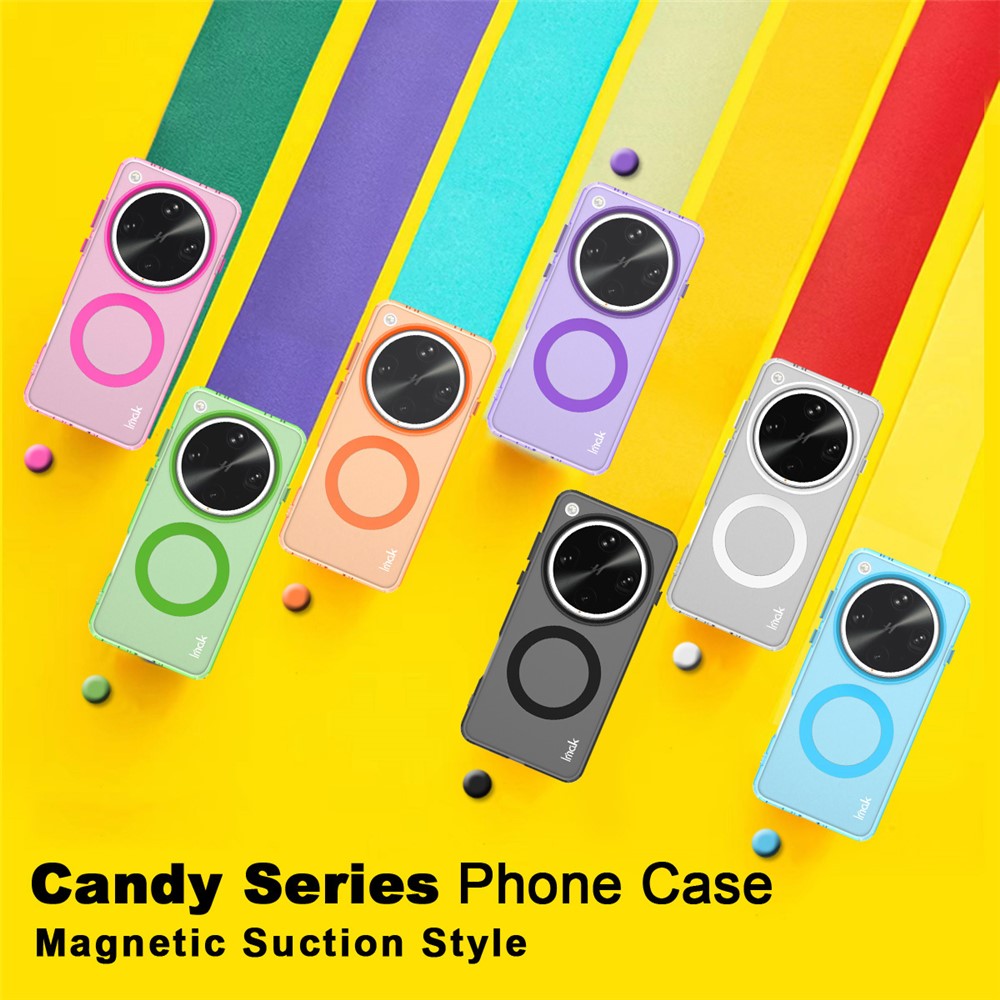 IMAK For Oppo Find X8 Ultra 5G Magnetic Case Candy Color Anti Drop TPU + PET Back Cover
