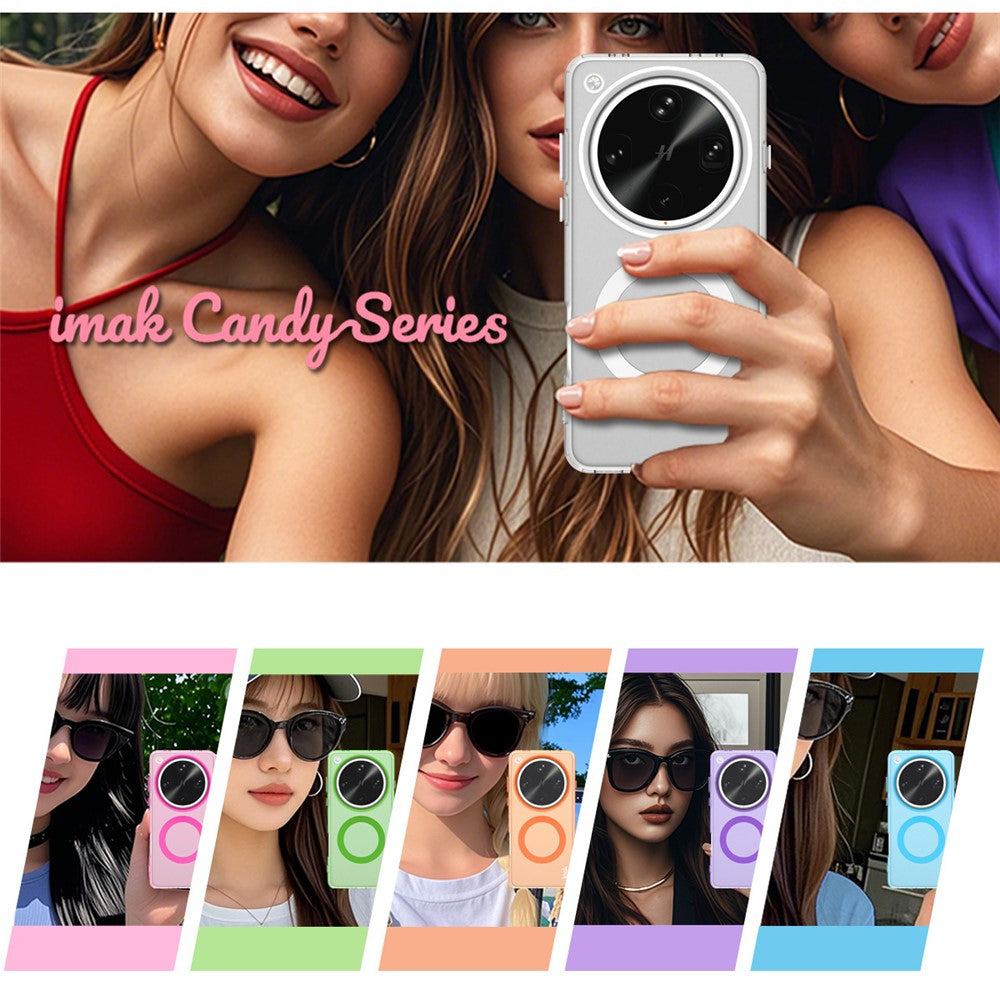 IMAK For Oppo Find X8 Ultra 5G Magnetic Case Candy Color Anti Drop TPU + PET Back Cover