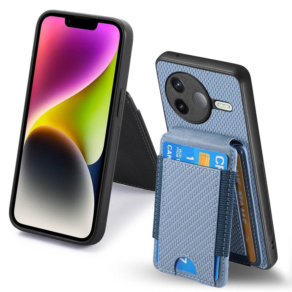 Xiaomi Poco F7 Pro 5G / Xiaomi Redmi K80 5G-skal med korthållare, stativ, läderbaksida