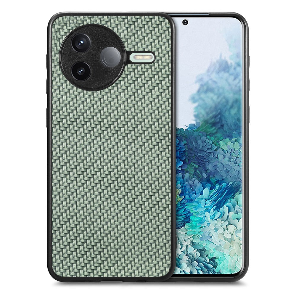 Skal med kolfiberstruktur i PU + PC + TPU till Xiaomi Poco F7 Pro 5G / Xiaomi Redmi K80 5G