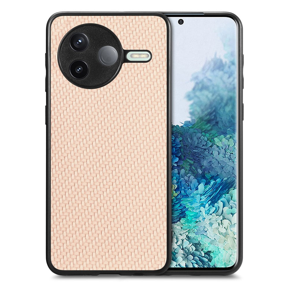 Skal med kolfiberstruktur i PU + PC + TPU till Xiaomi Poco F7 Pro 5G / Xiaomi Redmi K80 5G