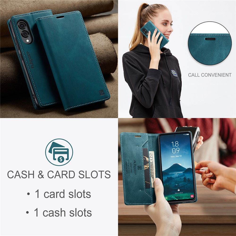 AUTSPACE For Samsung Galaxy S25 Edge Wallet Case  A01 Leather Stand Cover with RFID Blocking Card Holder