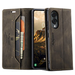 AUTSPACE For Samsung Galaxy S25 Edge Wallet Case  A01 Leather Stand Cover with RFID Blocking Card Holder