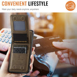 AUTSPACE For Samsung Galaxy S25+ / Galaxy S24+ Case  A12 Leather Back Cover with Magnetic Detachable Card Bag Kickstand
