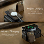 AUTSPACE For Samsung Galaxy S25 / Galaxy S24 Case  A12 Leather Back Cover with Magnetic Detachable Card Bag Kickstand