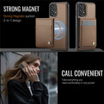 JEEHOOD For Samsung Galaxy A23 5G (Global Version) / Galaxy A23 4G Leather Back Cover Magnetic Case J06 Phone Case with Card Bag RFID Blocking