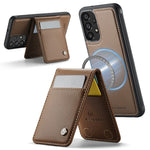 JEEHOOD For Samsung Galaxy A23 5G (Global Version) / Galaxy A23 4G Leather Back Cover Magnetic Case J06 Phone Case with Card Bag RFID Blocking