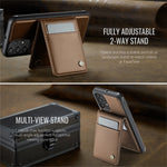 JEEHOOD For Samsung Galaxy A23 5G (Global Version) / Galaxy A23 4G Leather Back Cover Magnetic Case J06 Phone Case with Card Bag RFID Blocking