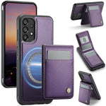 JEEHOOD For Samsung Galaxy A23 5G (Global Version) / Galaxy A23 4G Leather Back Cover Magnetic Case J06 Phone Case with Card Bag RFID Blocking