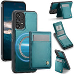 JEEHOOD For Samsung Galaxy A23 5G (Global Version) / Galaxy A23 4G Leather Back Cover Magnetic Case J06 Phone Case with Card Bag RFID Blocking