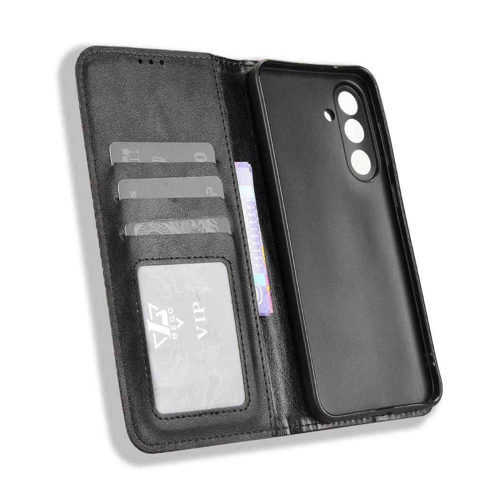 For Samsung Galaxy F56 5G / M56 5G Leather Case Wallet Stand Retro Texture Phone Cover