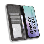 For Samsung Galaxy F56 5G / M56 5G Leather Case Wallet Stand Retro Texture Phone Cover