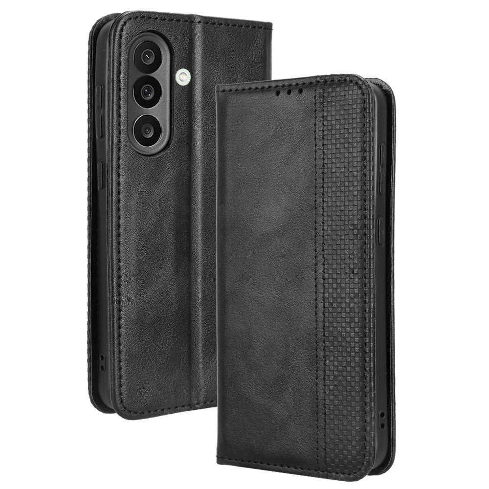 For Samsung Galaxy F56 5G / M56 5G Leather Case Wallet Stand Retro Texture Phone Cover