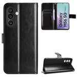 For Samsung Galaxy F56 5G / M56 5G PU Leather Case with Strap Crazy Horse Texture Phone Wallet Cover