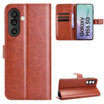 For Samsung Galaxy F56 5G / M56 5G PU Leather Case with Strap Crazy Horse Texture Phone Wallet Cover