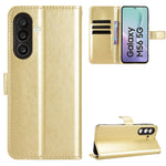For Samsung Galaxy F56 5G / M56 5G PU Leather Case with Strap Crazy Horse Texture Phone Wallet Cover
