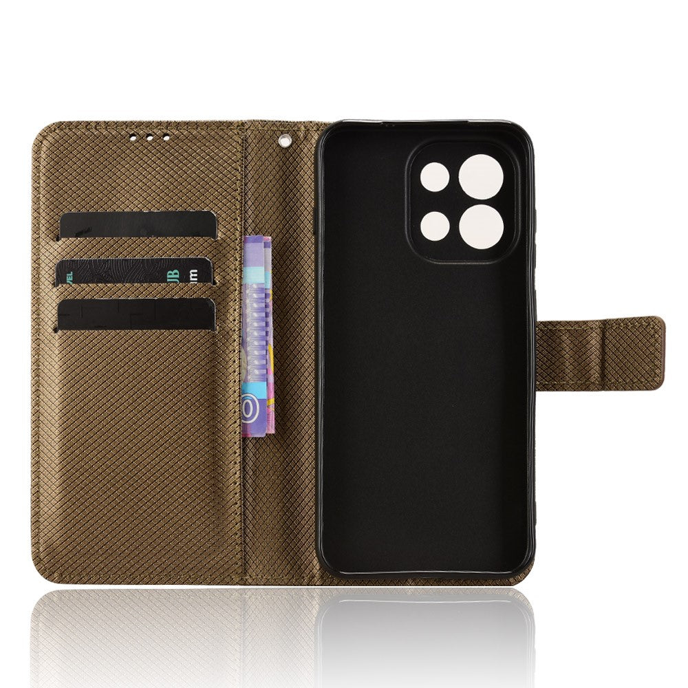For OnePlus 13T 5G Leather Wallet Case with Strap Diamond Texture Phone Cover