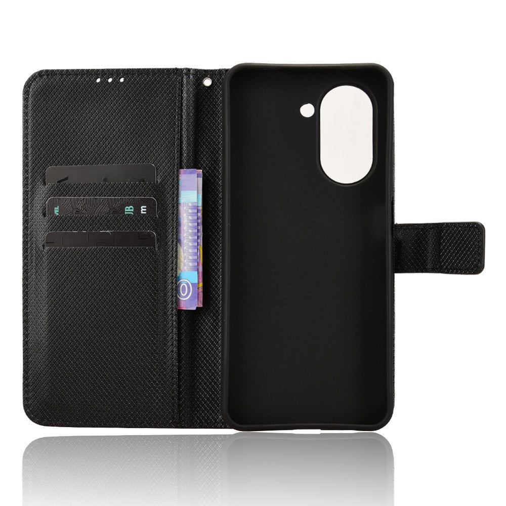 For Xiaomi Redmi A5 NFC (EU) (173.45mm) Leather Wallet Case with Strap Diamond Texture Phone Cover
