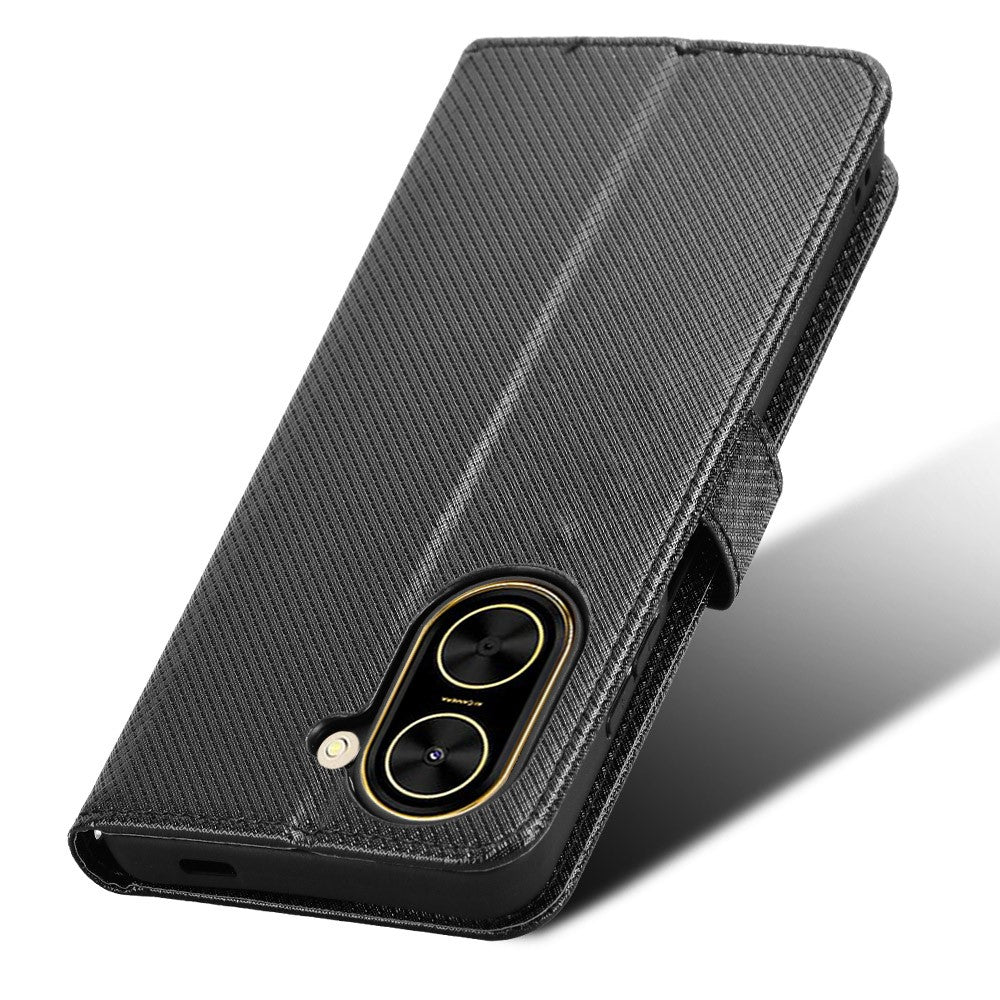 For Xiaomi Redmi A5 NFC (EU) (173.45mm) Leather Wallet Case with Strap Diamond Texture Phone Cover