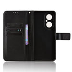 Huawei Enjoy 80 Läderplånboksfodral med Rem Diamantstruktur mobilfodral