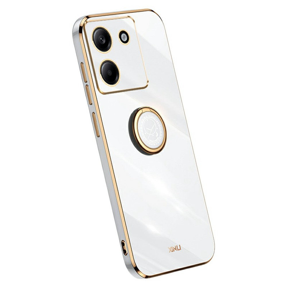 XINLI For Xiaomi Poco M7 Pro 5G Case Ring Kickstand Electroplating TPU Phone Cover