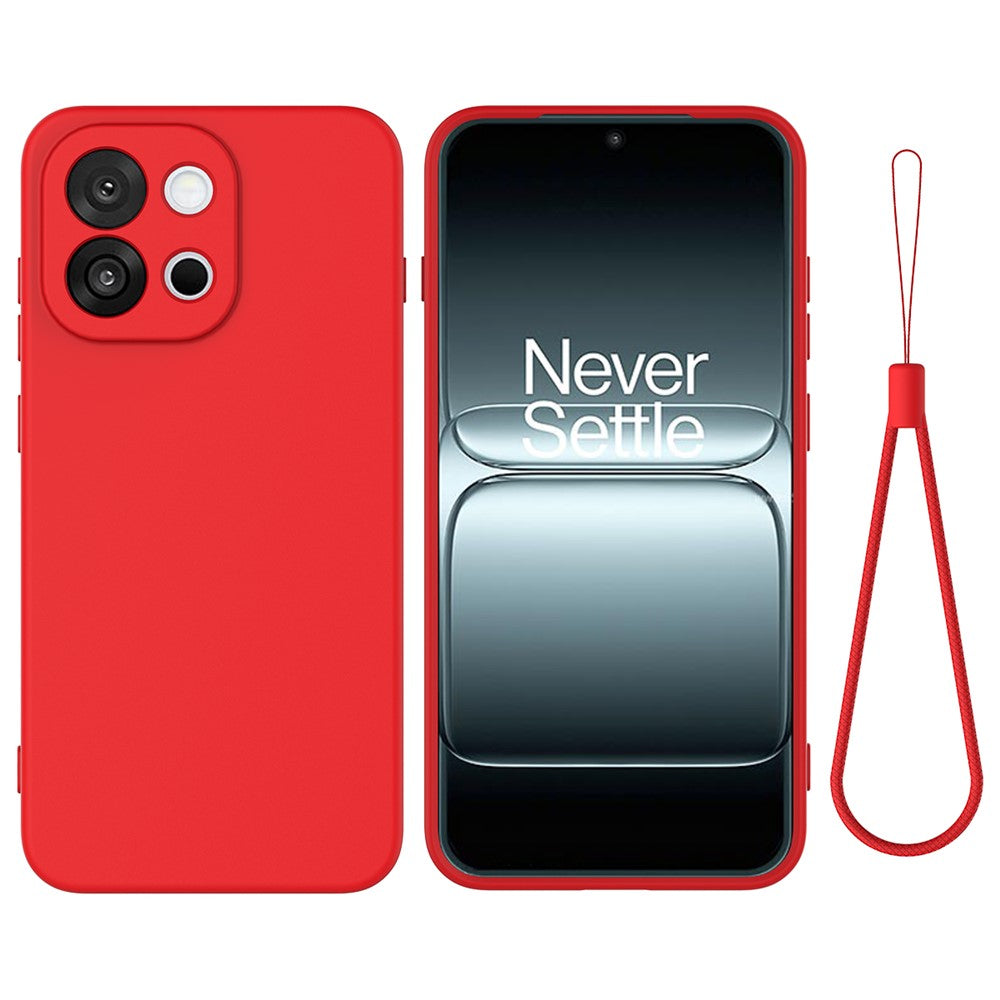 OnePlus 13s 5G / OnePlus 13T 5G flytande silikonskal mobilbaksida med handrem