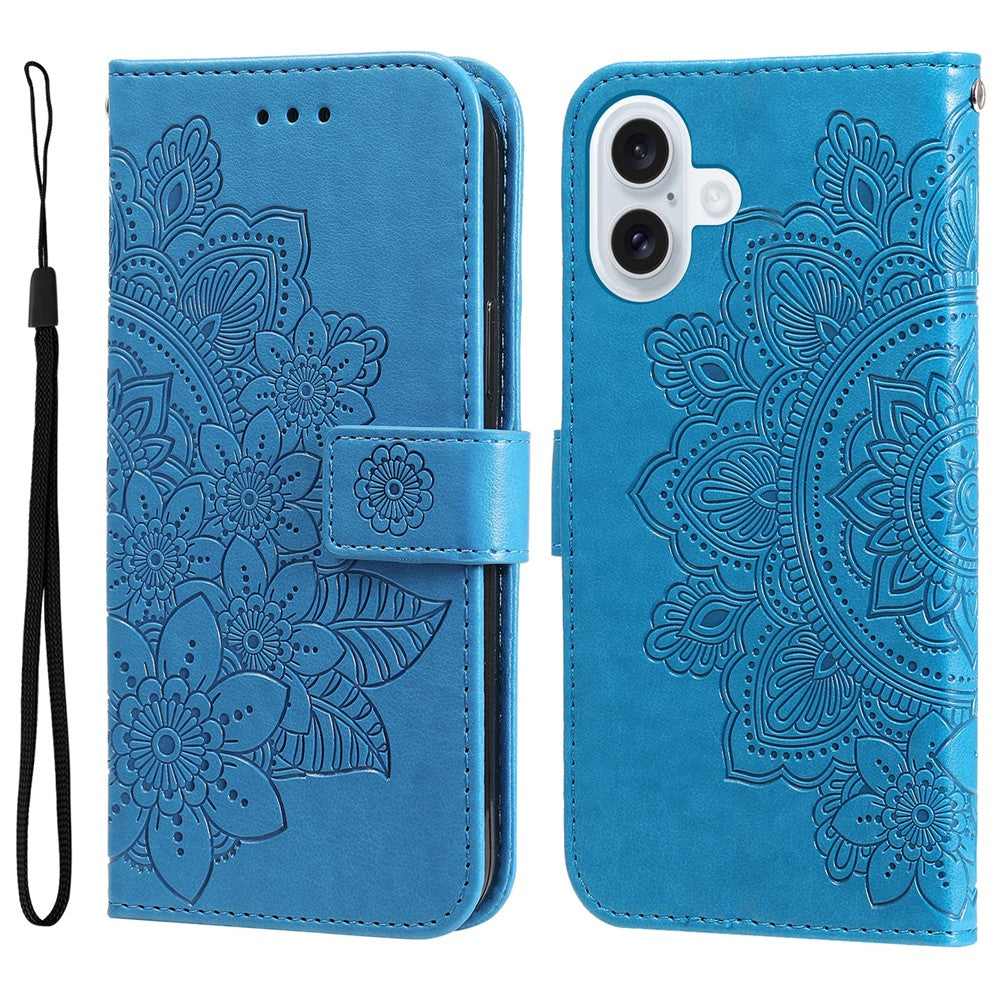 For iPhone 17 Case Floral Pattern PU Leather Wallet Stand Phone Cover