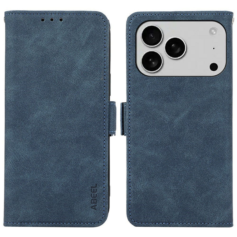 ABEEL For iPhone 18 Pro / 17 Pro Case PU Leather Folio Stand View RFID Blocking Phone Cover