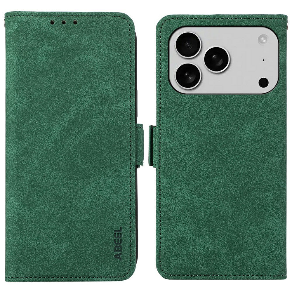 ABEEL For iPhone 18 Pro / 17 Pro Case PU Leather Folio Stand View RFID Blocking Phone Cover