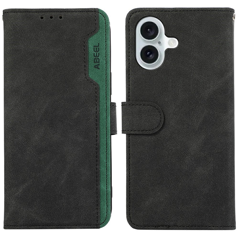 ABEEL For iPhone 17 Case Color Splicing Leather Flip Phone Cover RFID Blocking