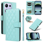 For Xiaomi Redmi Note 14S 4G / Xiaomi Poco M6 Pro 4G / Xiaomi Redmi Note 13 Pro 4G Wallet Case Rhombus Leather Phone Cover with Strap