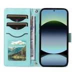 For Xiaomi Redmi Note 14S 4G / Xiaomi Poco M6 Pro 4G / Xiaomi Redmi Note 13 Pro 4G Wallet Case Rhombus Leather Phone Cover with Strap
