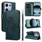 For Xiaomi Poco M6 Pro 4G / Xiaomi Redmi Note 14S 4G / Xiaomi Redmi Note 13 Pro 4G Leather Wallet Case with Strap Dandelion Imprint Phone Stand Cover