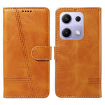 For Xiaomi Redmi Note 14S 4G / Xiaomi Poco M6 Pro 4G / Xiaomi Redmi Note 13 Pro 4G Wallet Case T-Shape Lines Leather Phone Cover Stand