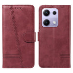 For Xiaomi Redmi Note 14S 4G / Xiaomi Poco M6 Pro 4G / Xiaomi Redmi Note 13 Pro 4G Wallet Case T-Shape Lines Leather Phone Cover Stand
