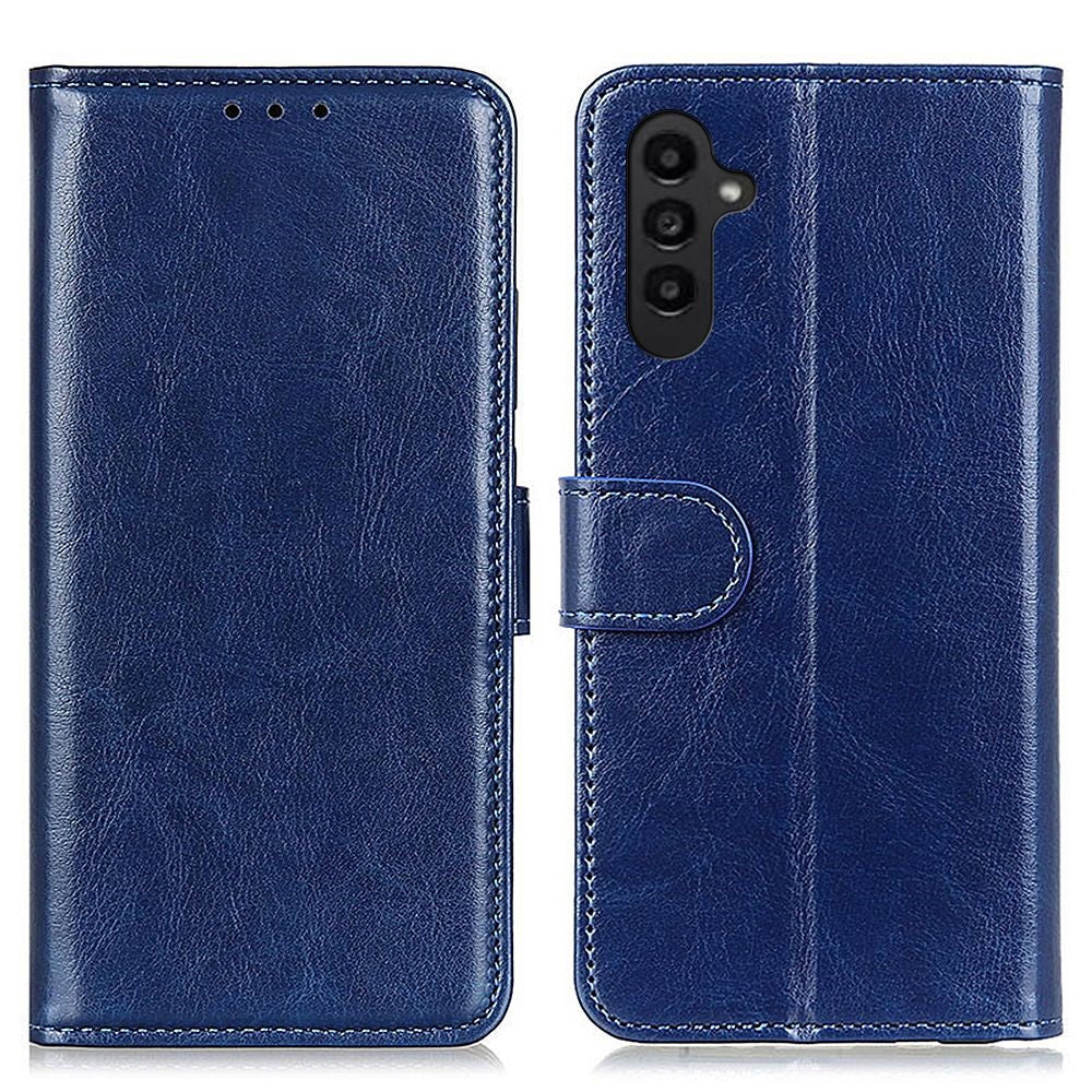 Samsung Galaxy A14 5G / A14 4G PU-läder, magnetiskt spänne, mobilmobilskal, reptåligt, Crazy Horse-textur, stativ, plånboksfodral