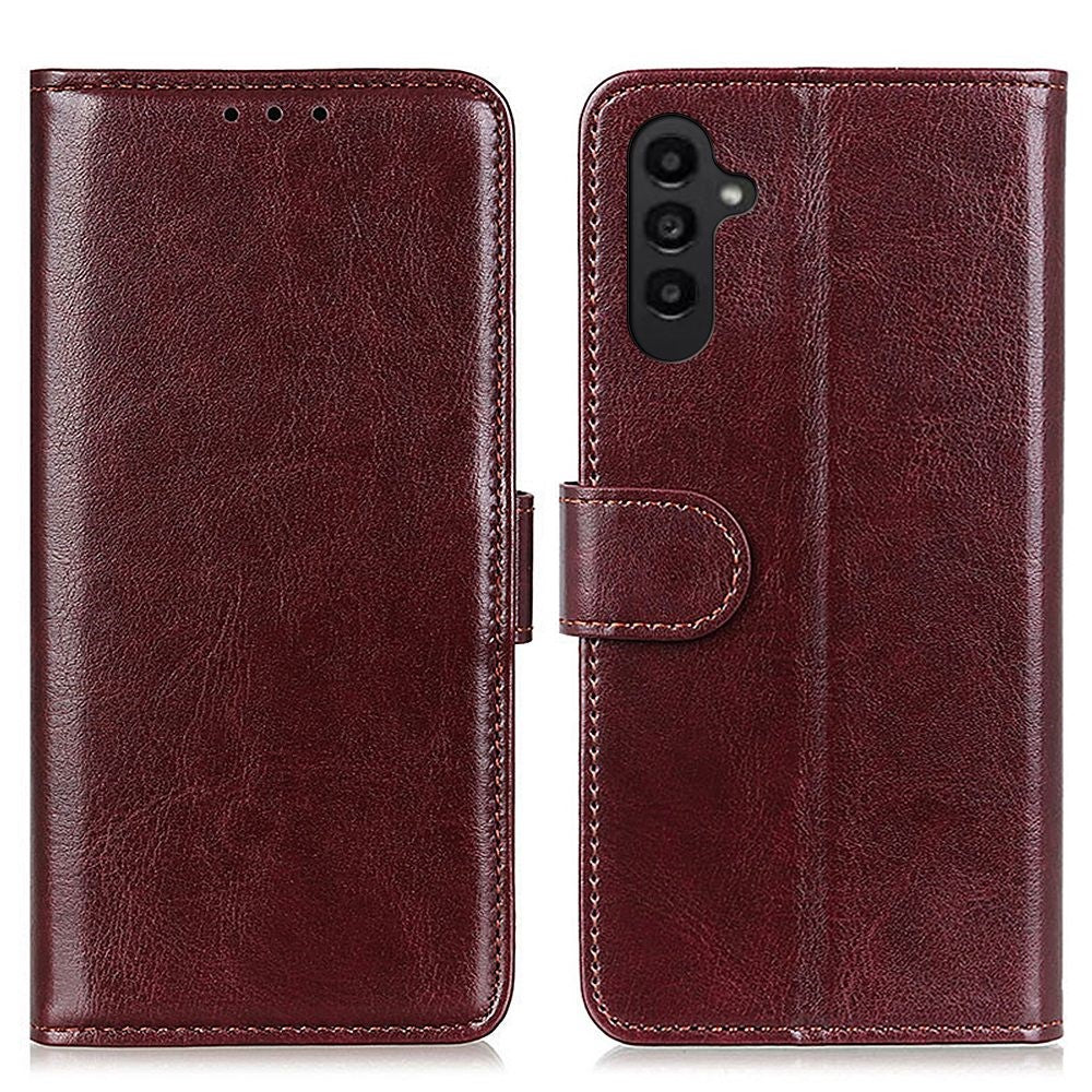 Samsung Galaxy A14 5G / A14 4G PU-läder, magnetiskt spänne, mobilmobilskal, reptåligt, Crazy Horse-textur, stativ, plånboksfodral