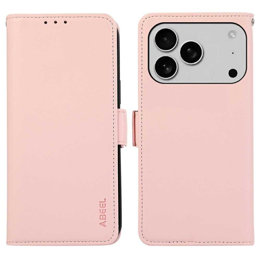 ABEEL For iPhone 18 Pro / 17 Pro Case Leather Phone Cover with RFID Blocking Wallet